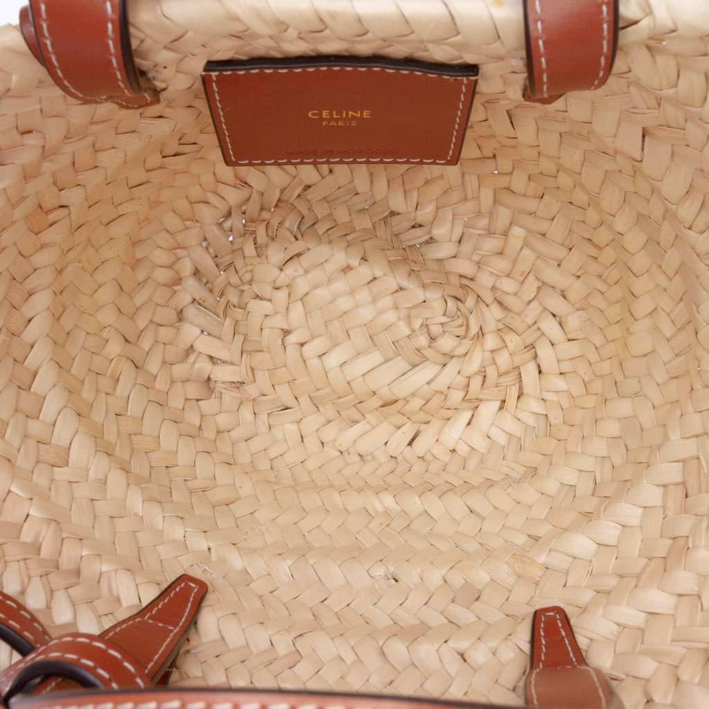 Celine Nano Raffia Cuir Triomphe Classic Panier Tote Brown Very good condition - Model View