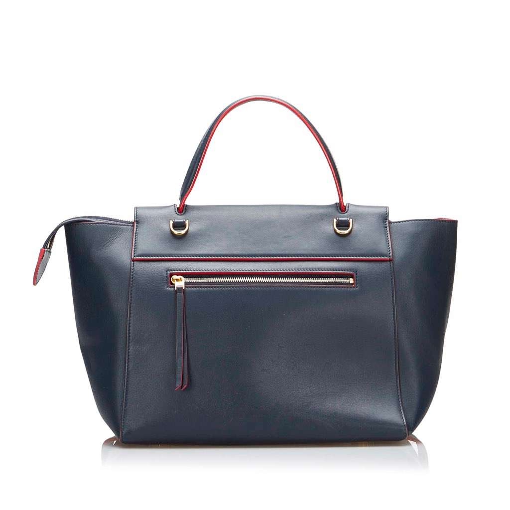 Celine Mini Belt Satchel Blue Leather Good condition - Inside View