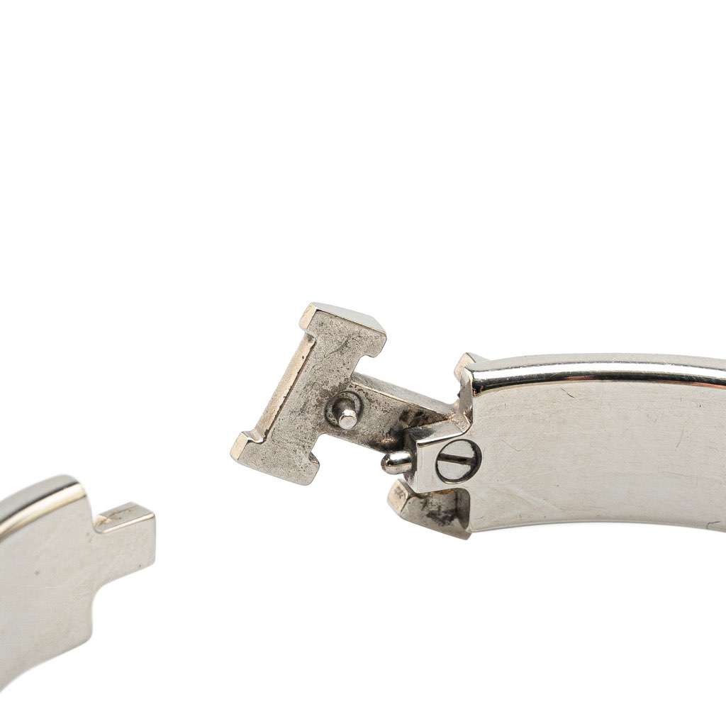 Hermès Narrow Enamel Clic H Bracelet PM Blue Good condition - Box View