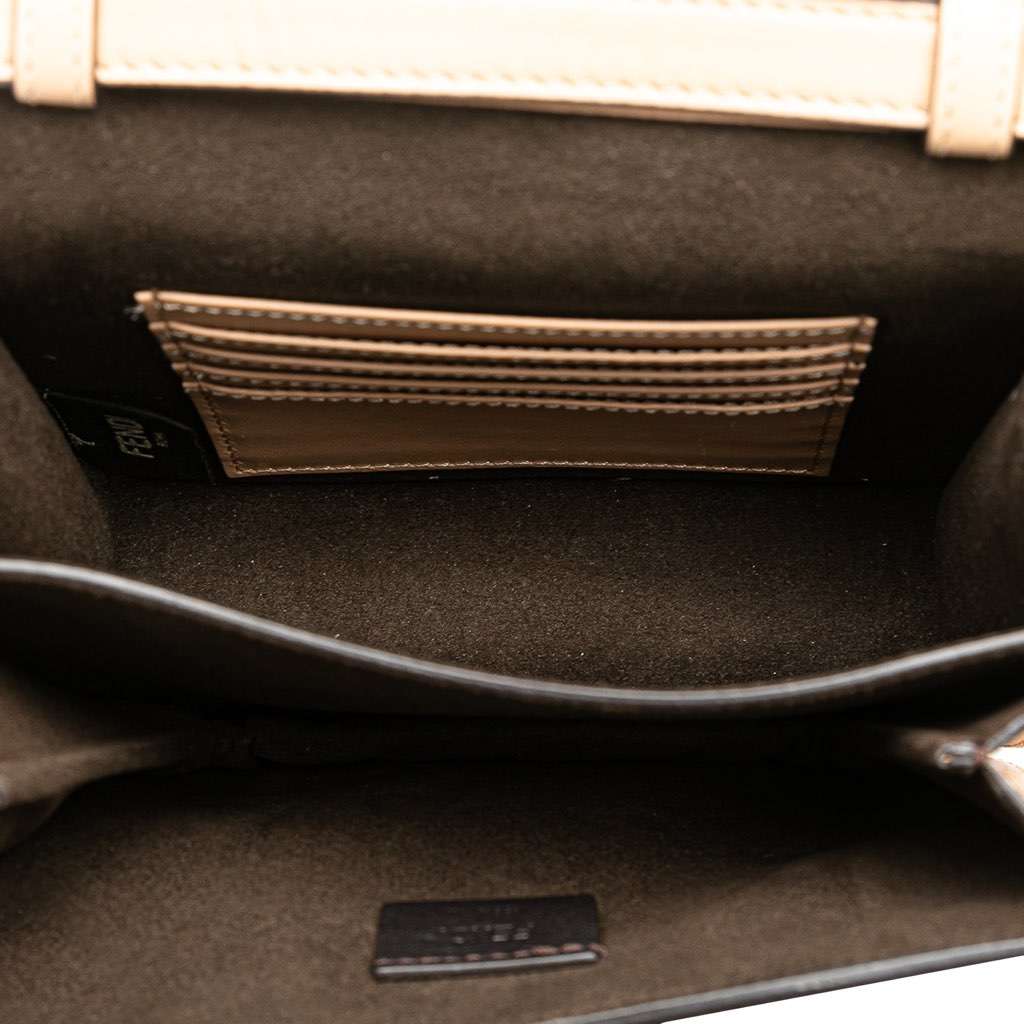 Fendi Leather Crystal Fab Crossbody Brown Leather Very good - Model View