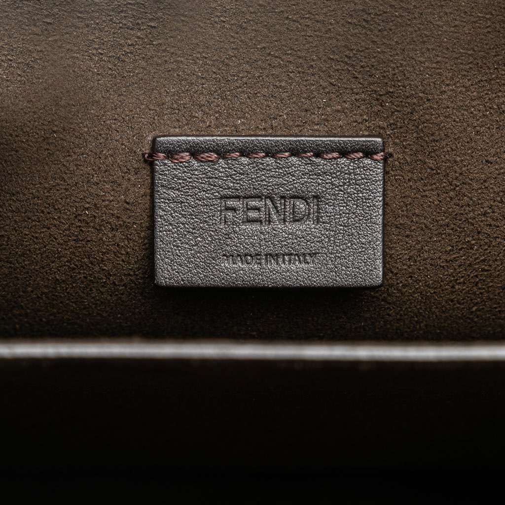 Fendi Leather Crystal Fab Crossbody Brown Leather Very good - Box View