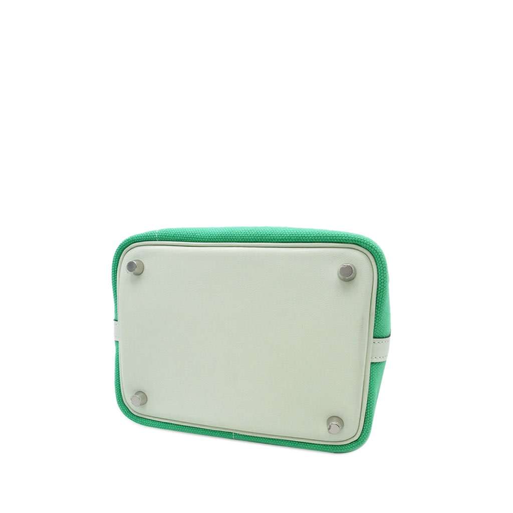 Hermès Toile Goeland and Swift Cargo Picotin Lock 18 Green Canvas Good condition - Inside View