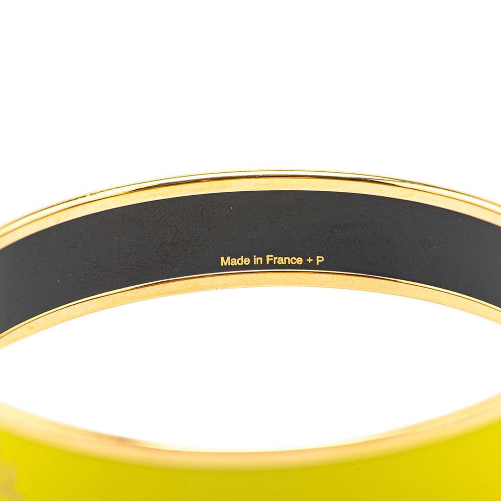 Hermès Enamel Caleche Bangle 65 Yellow Good condition - Box View