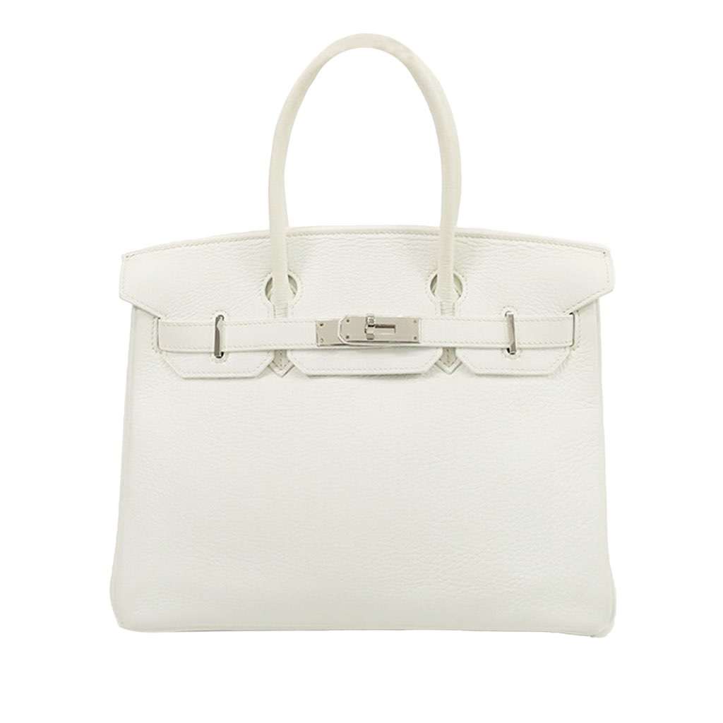 Hermès Clemence Birkin 30 White Leather Good condition - Front View