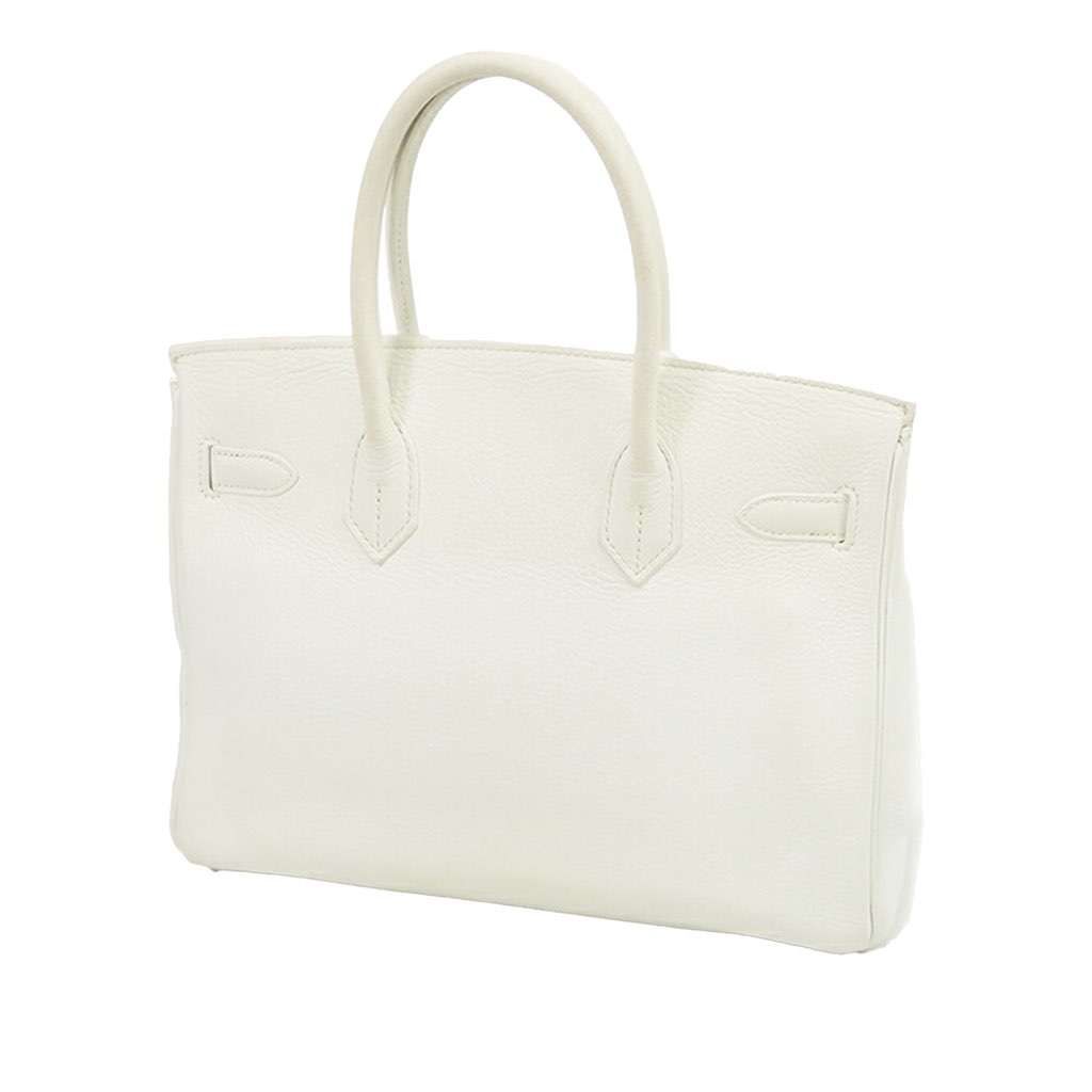 Hermès Clemence Birkin 30 White Leather Good condition - Back View