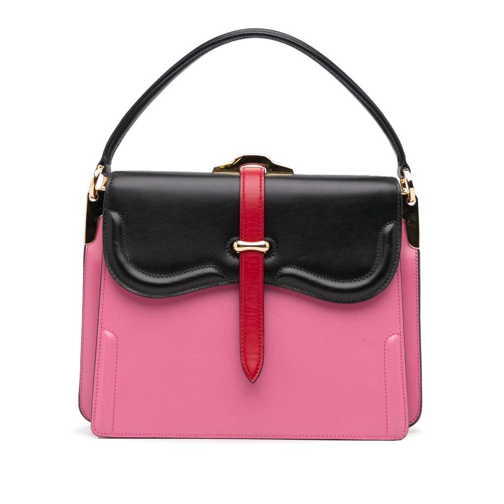 Prada Belle Satchel Pink Leather Very good - Front View