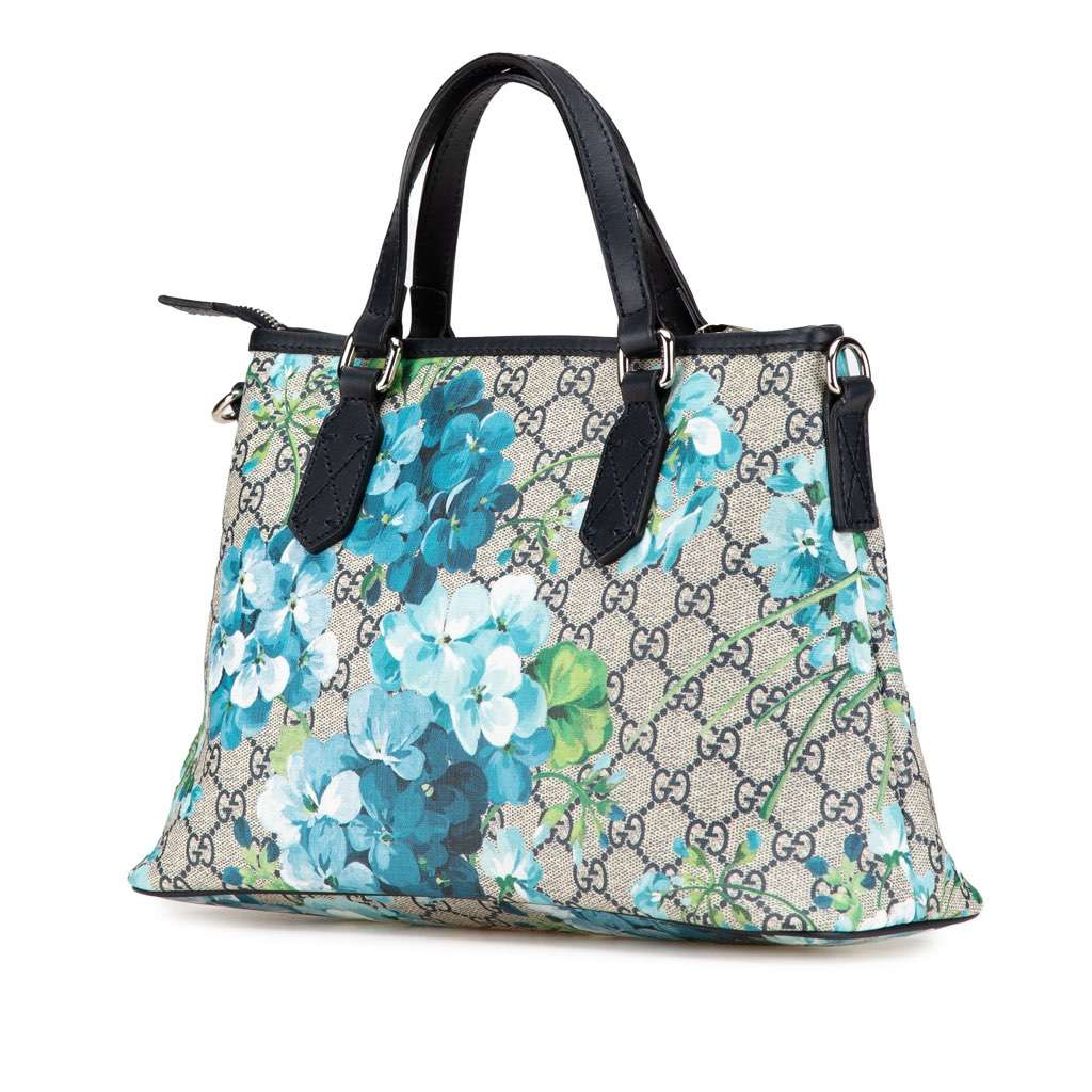 Gucci GG Supreme Blooms Satchel Brown Canvas Good - Back View
