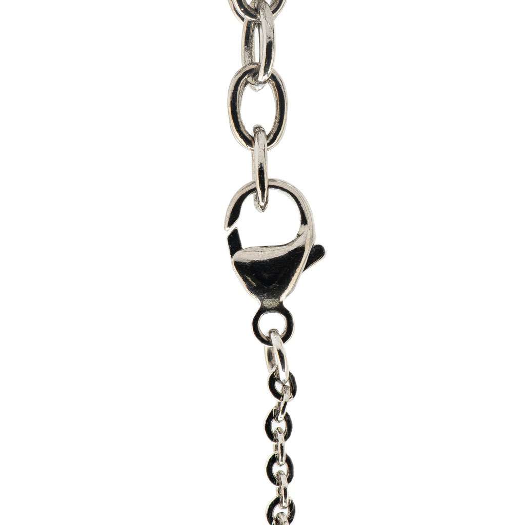 Chanel Silver Mirror Ball Pendant Necklace Silver Silver Good condition - Back View