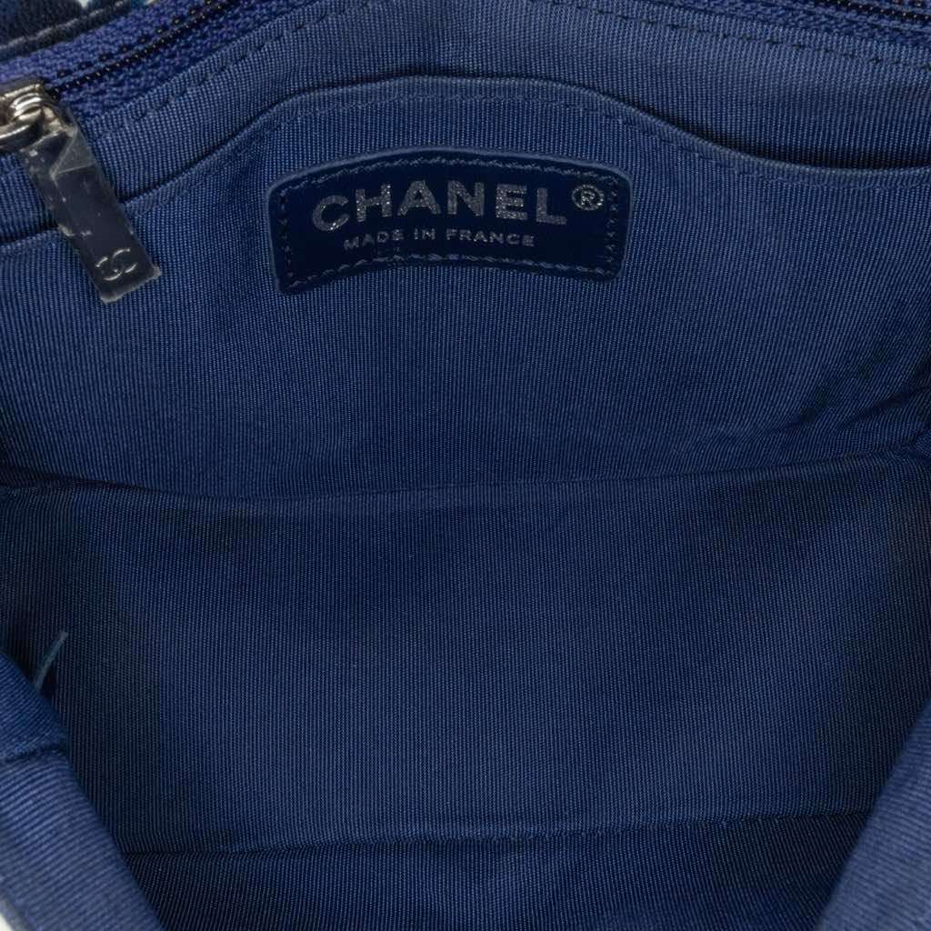 Chanel Mini Square Classic Airlines Printed Lambskin Single Flap Blue Leather Good - Box View