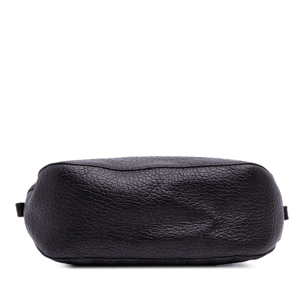Burberry Small Grained Calfskin Heritage Orchard Bowling Bag Black Leather Good - Inside View