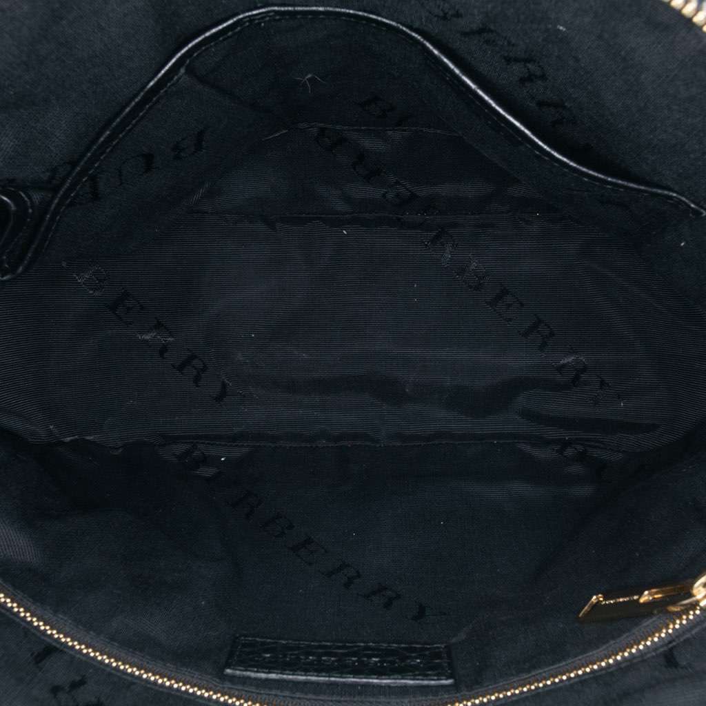 Burberry Small Grained Calfskin Heritage Orchard Bowling Bag Black Leather Good - Model View