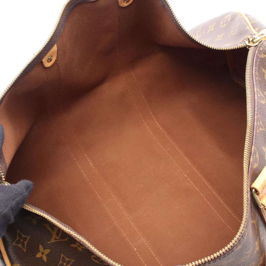 Louis Vuitton Monogram Keepall Bandouliere 50 Brown Canvas Good - Inside View