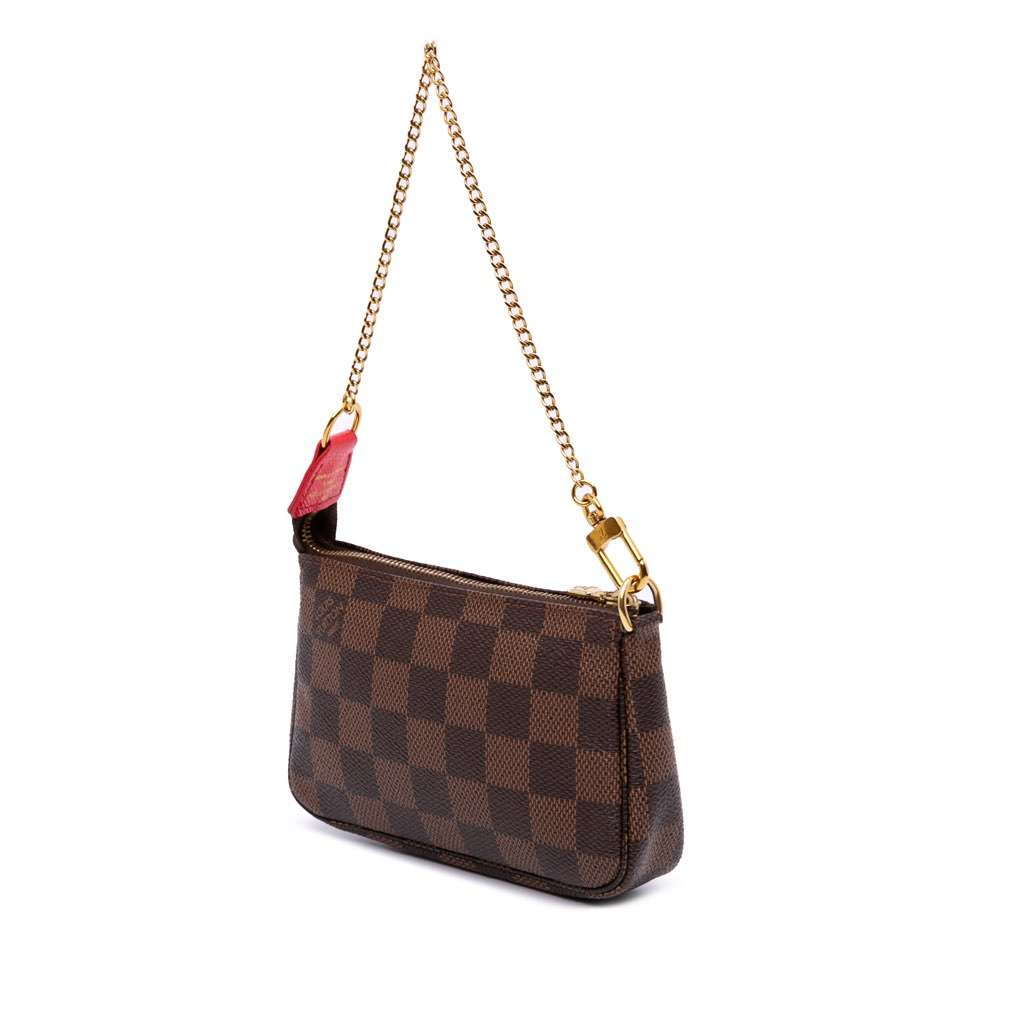 Louis Vuitton Damier Ebene Transatlantic Cruises Mini Pochette Accessoires Brown Canvas Good - Back View
