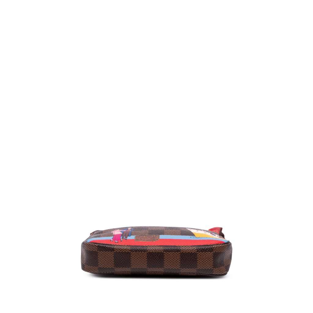 Louis Vuitton Damier Ebene Transatlantic Cruises Mini Pochette Accessoires Brown Canvas Good - Inside View