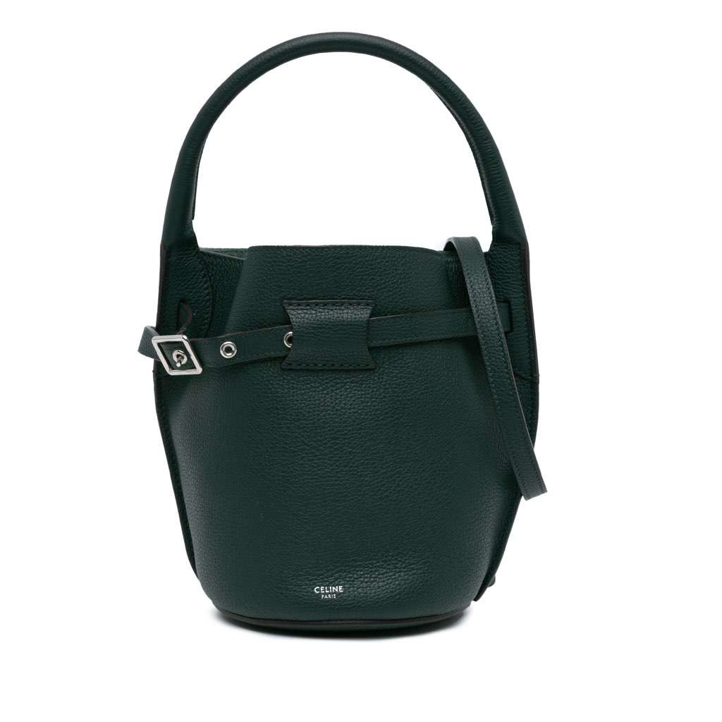 Celine Nano Leather Big Bucket Bag Green Leather Good - Front View