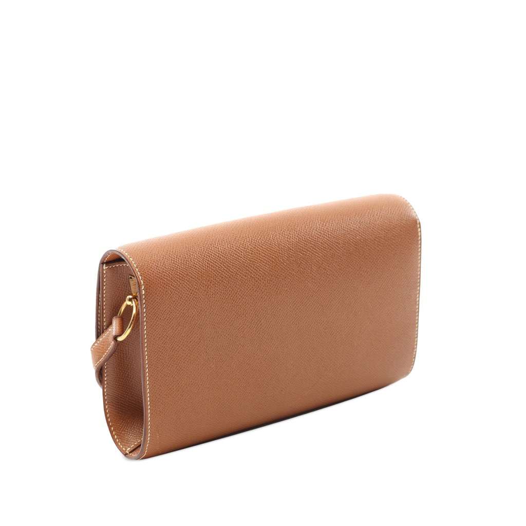 Hermès Courchevel Medor Crossbody Brown Leather Good condition - Back View