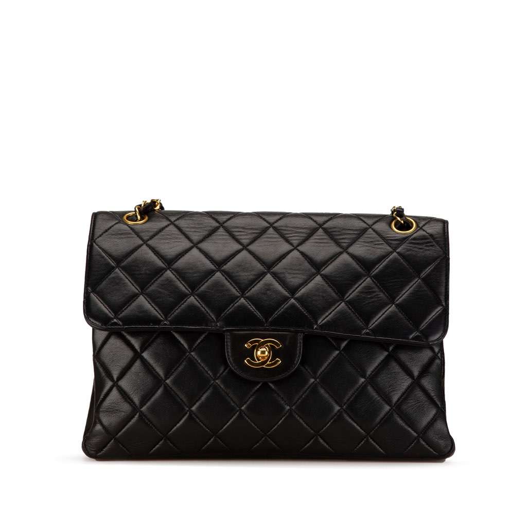 Chanel Jumbo Lambskin Double Sided Flap Black Leather Good condition - Inside View