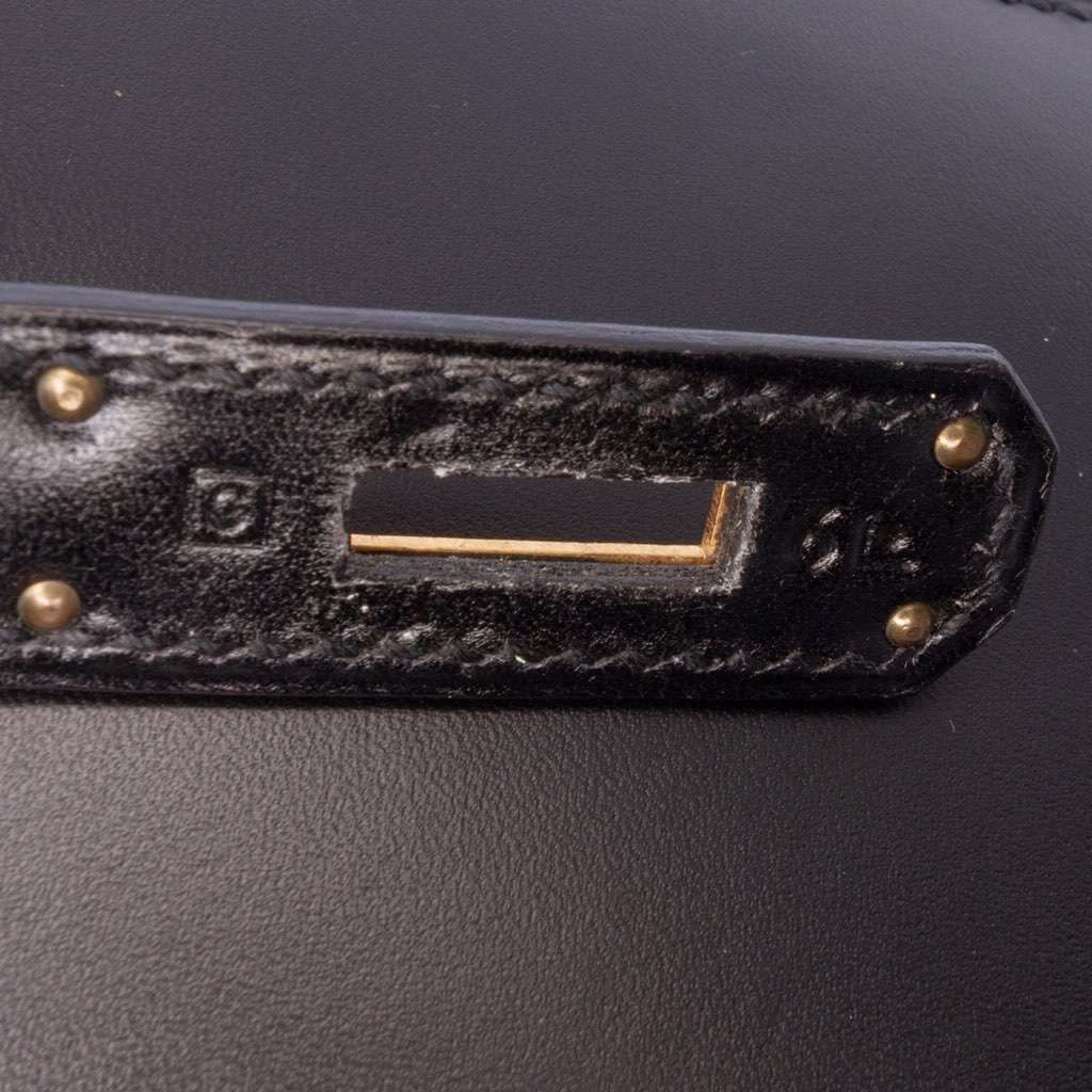 Hermès Box Calf Kelly II Sellier 32 Black Leather Good condition - Box View