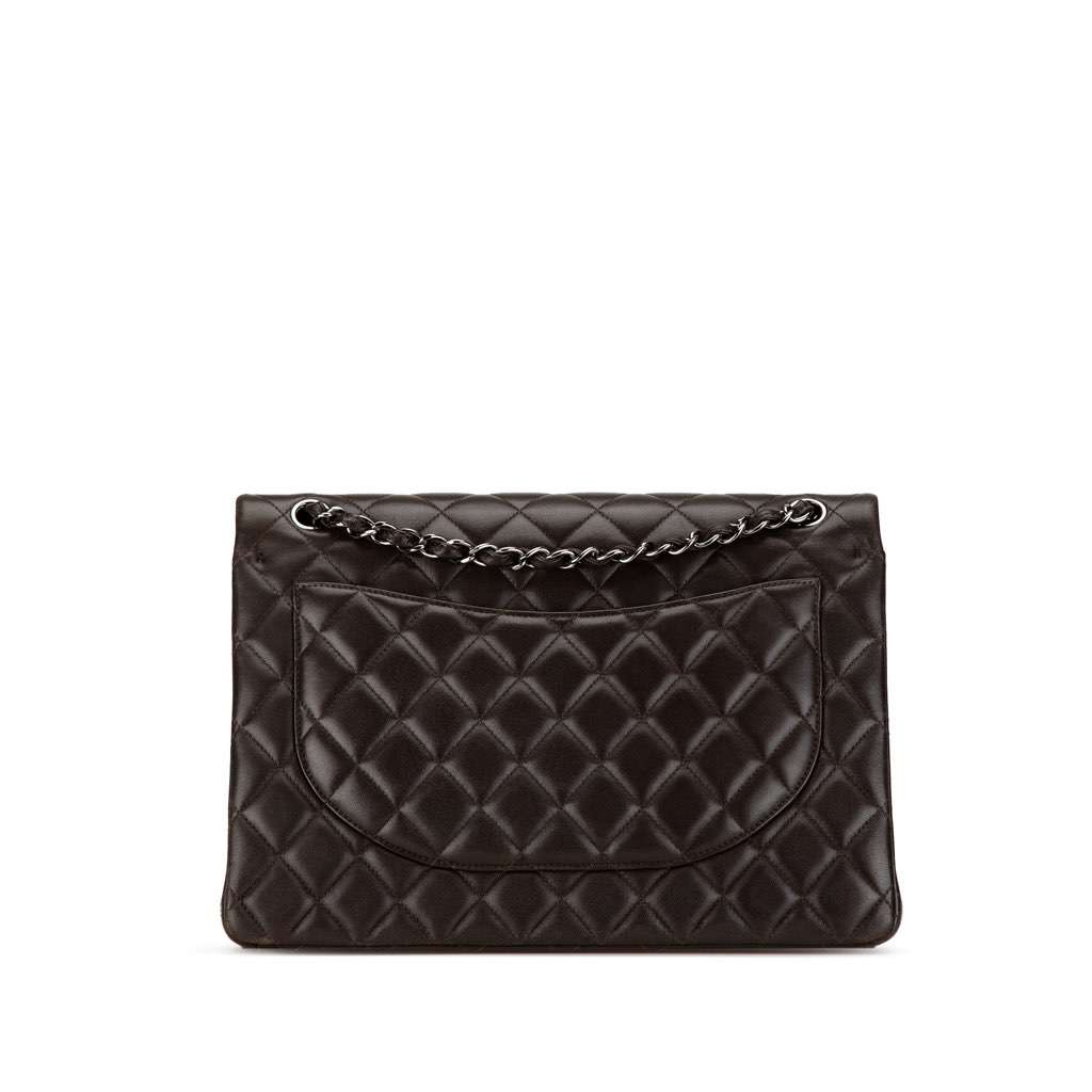 Chanel Maxi Classic Lambskin Double Flap Black Leather Very good condition - Inside View