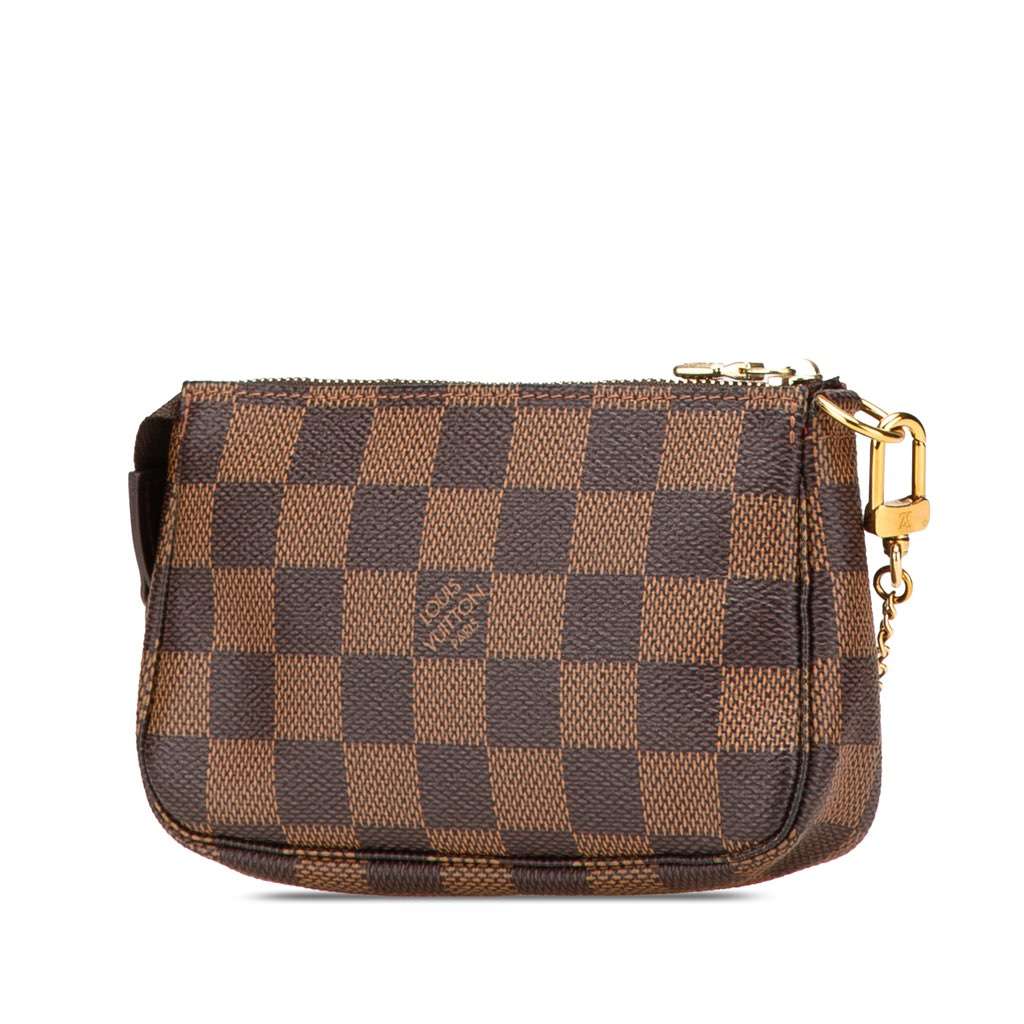 Louis Vuitton Damier Ebene Mini Pochette Accessoires Brown Canvas Very good condition - Back View