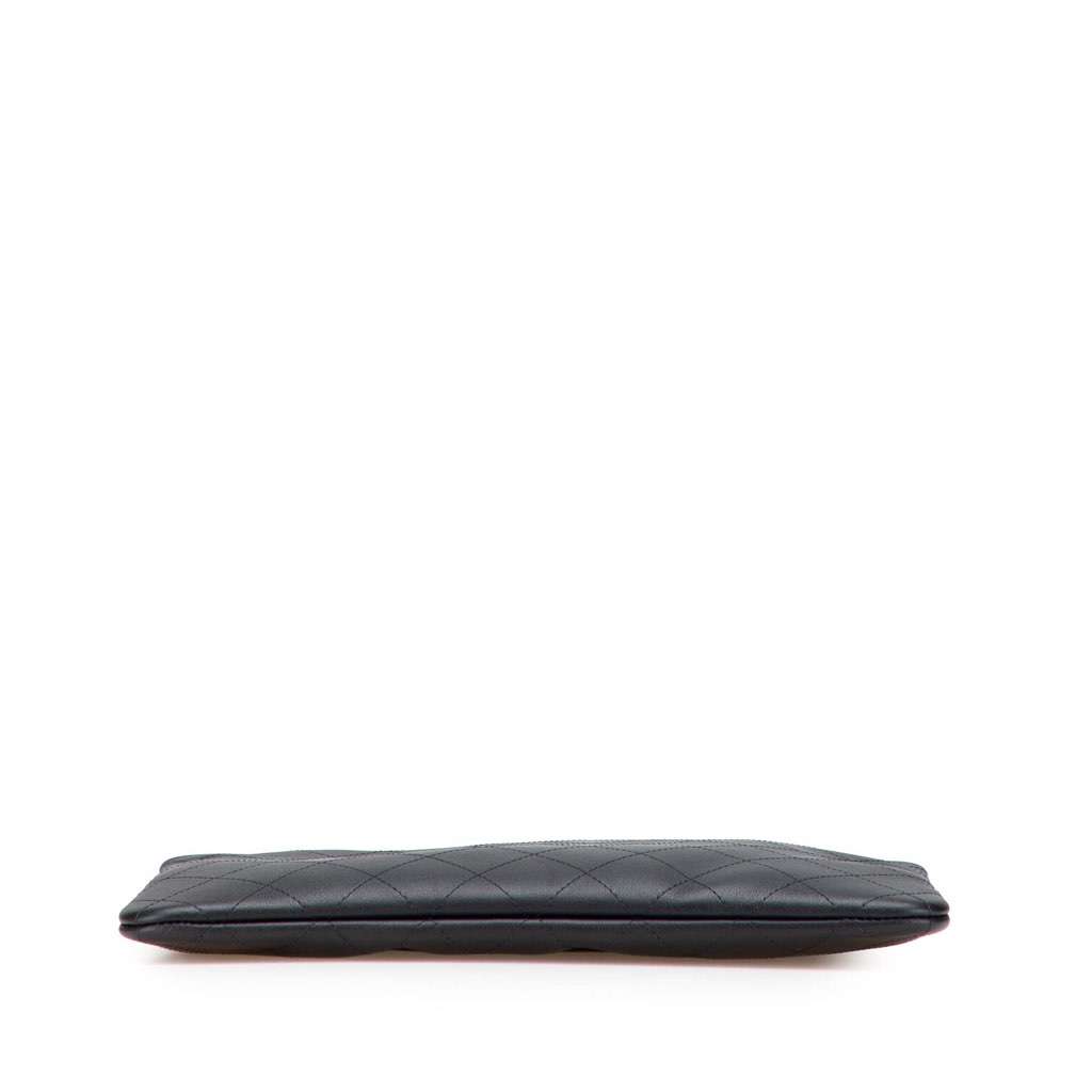Chanel Medium Stitched Calfskin CC Cosmetic Case Black Leather Very good - Inside View