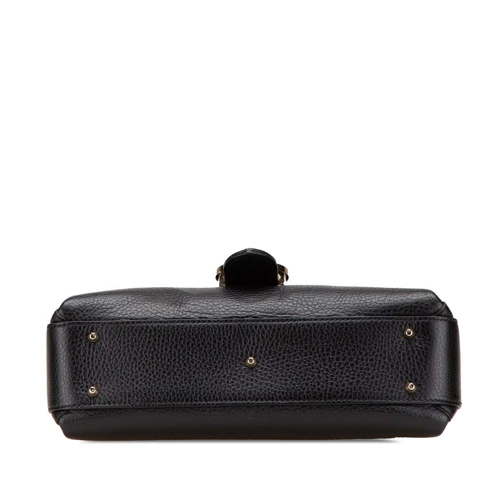 Gucci Small Dollar Calf Interlocking G Satchel Black Leather Very good - Inside View