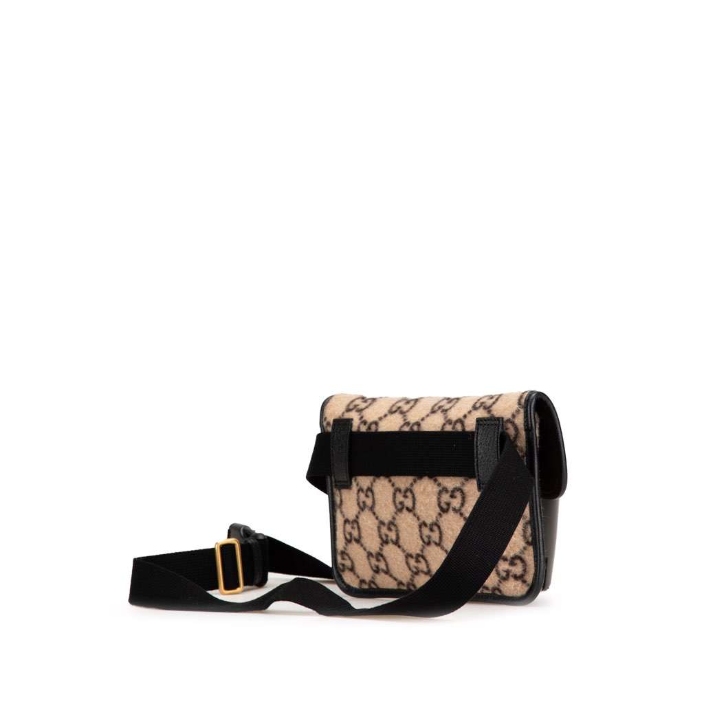 Gucci GG Wool Slim Belt Bag Brown Wool Very good - Back View