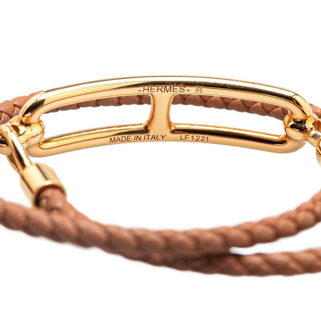 Hermès Swift Roulis Double Tour Bracelet Brown Leather Good condition - Model View