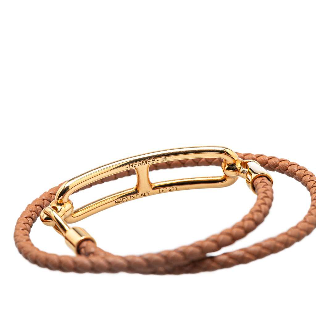 Hermès Swift Roulis Double Tour Bracelet Brown Leather Good condition - Box View