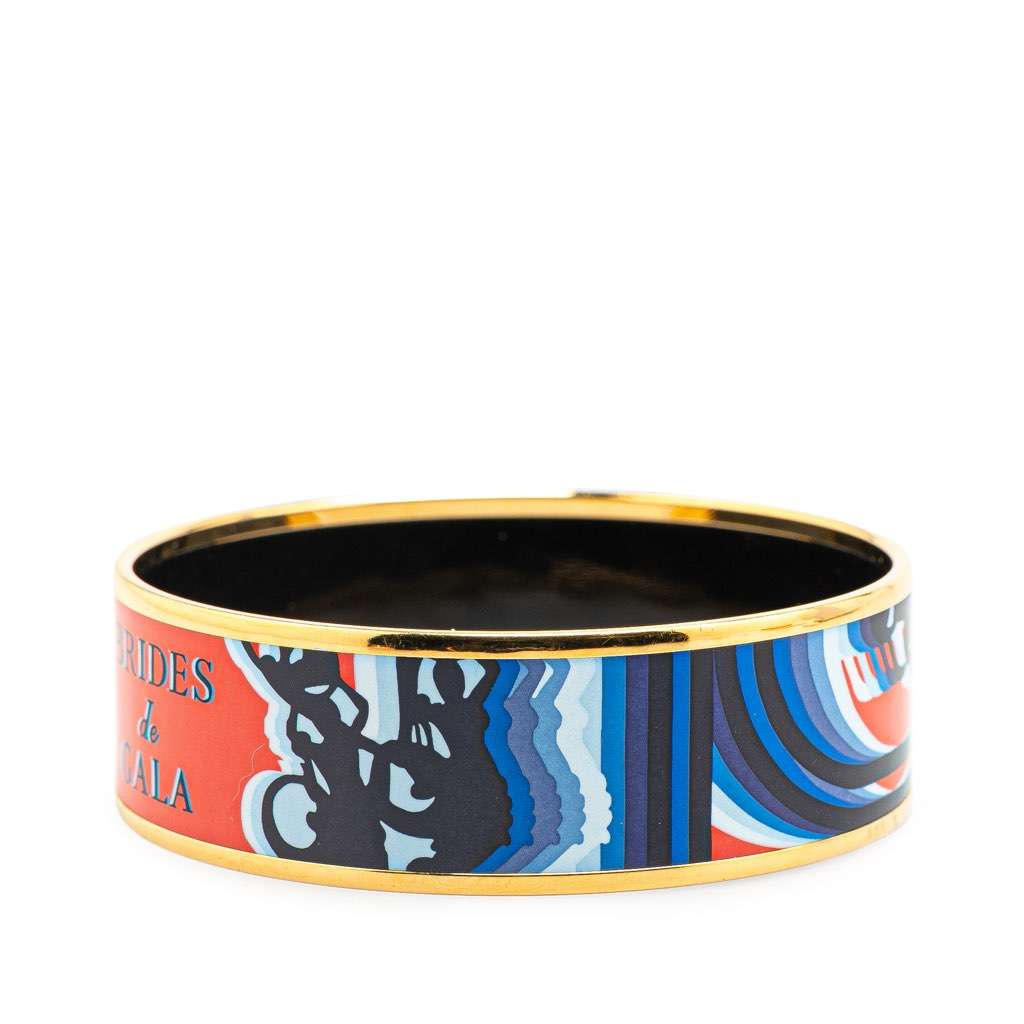 Hermès Wide Brides de Gala Shadow Enamel Bangle 65 Red Good condition - Back View