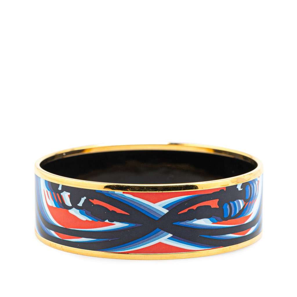 Hermès Wide Brides de Gala Shadow Enamel Bangle 65 Red Good condition - Inside View