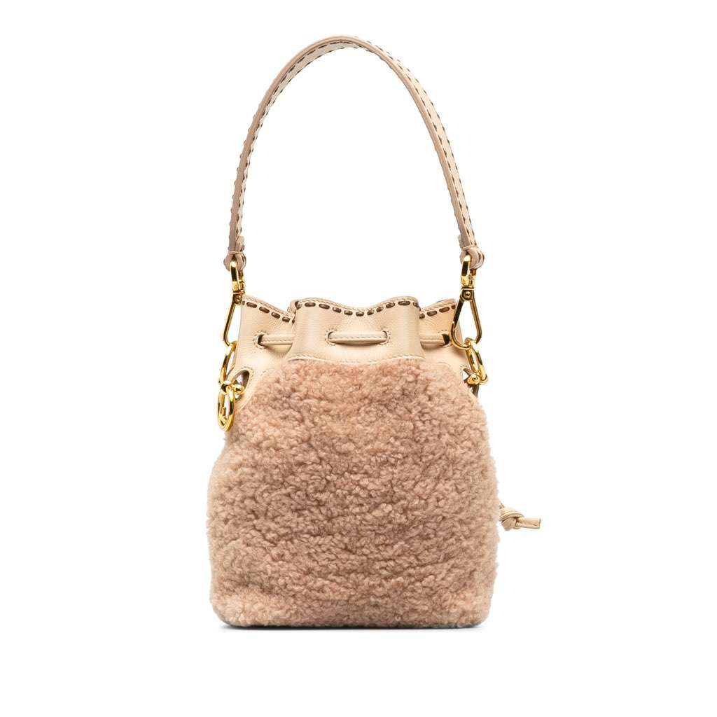 Fendi Shearling Mini Mon Tresor Bucket Bag Pink Very good - Inside View