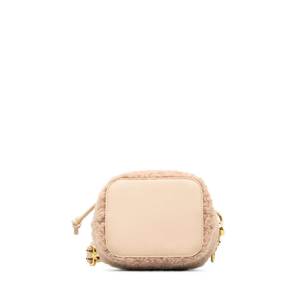 Fendi Shearling Mini Mon Tresor Bucket Bag Pink Very good - Model View