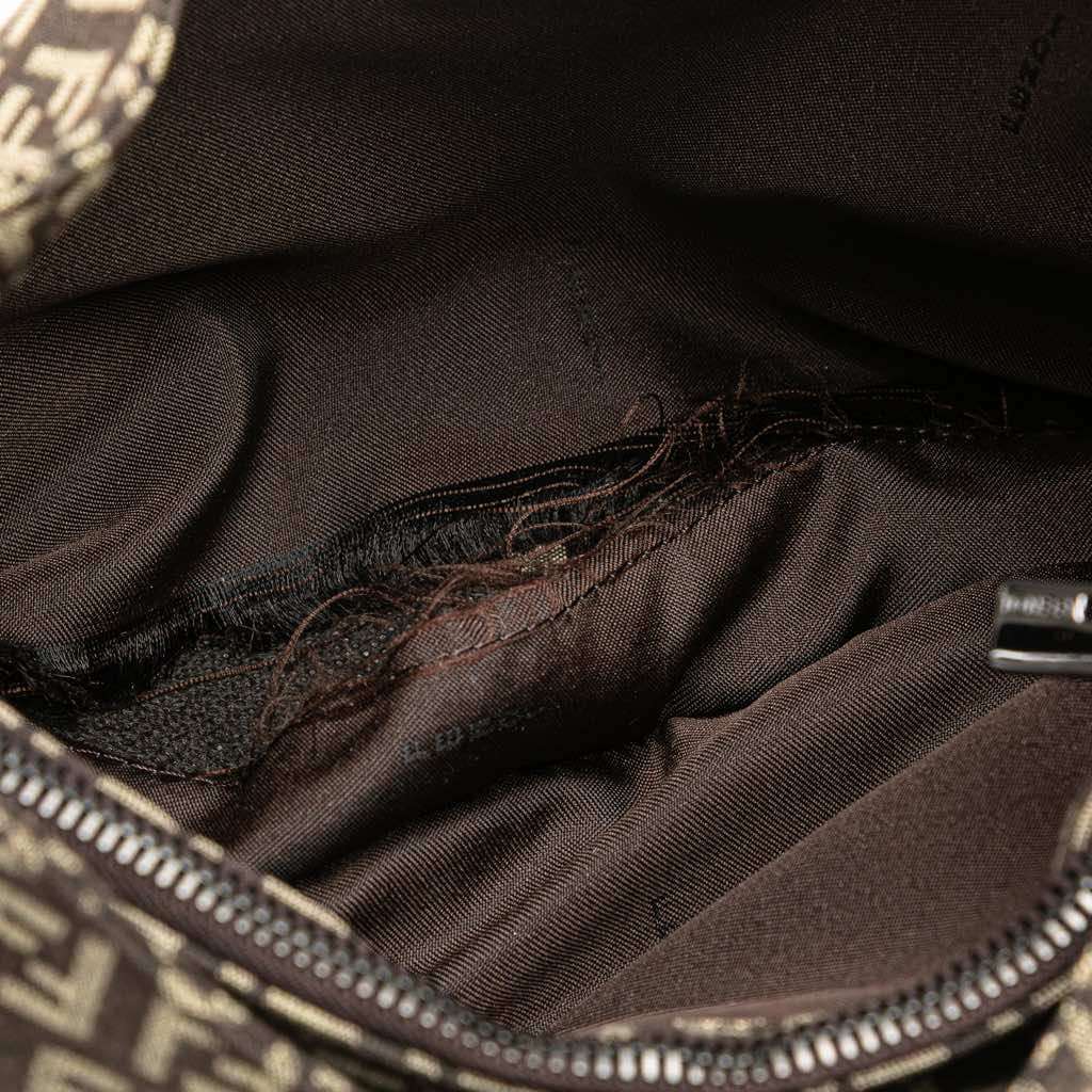 Fendi Zucchino Canvas Shoulder Bag Brown Canvas Good - Box View