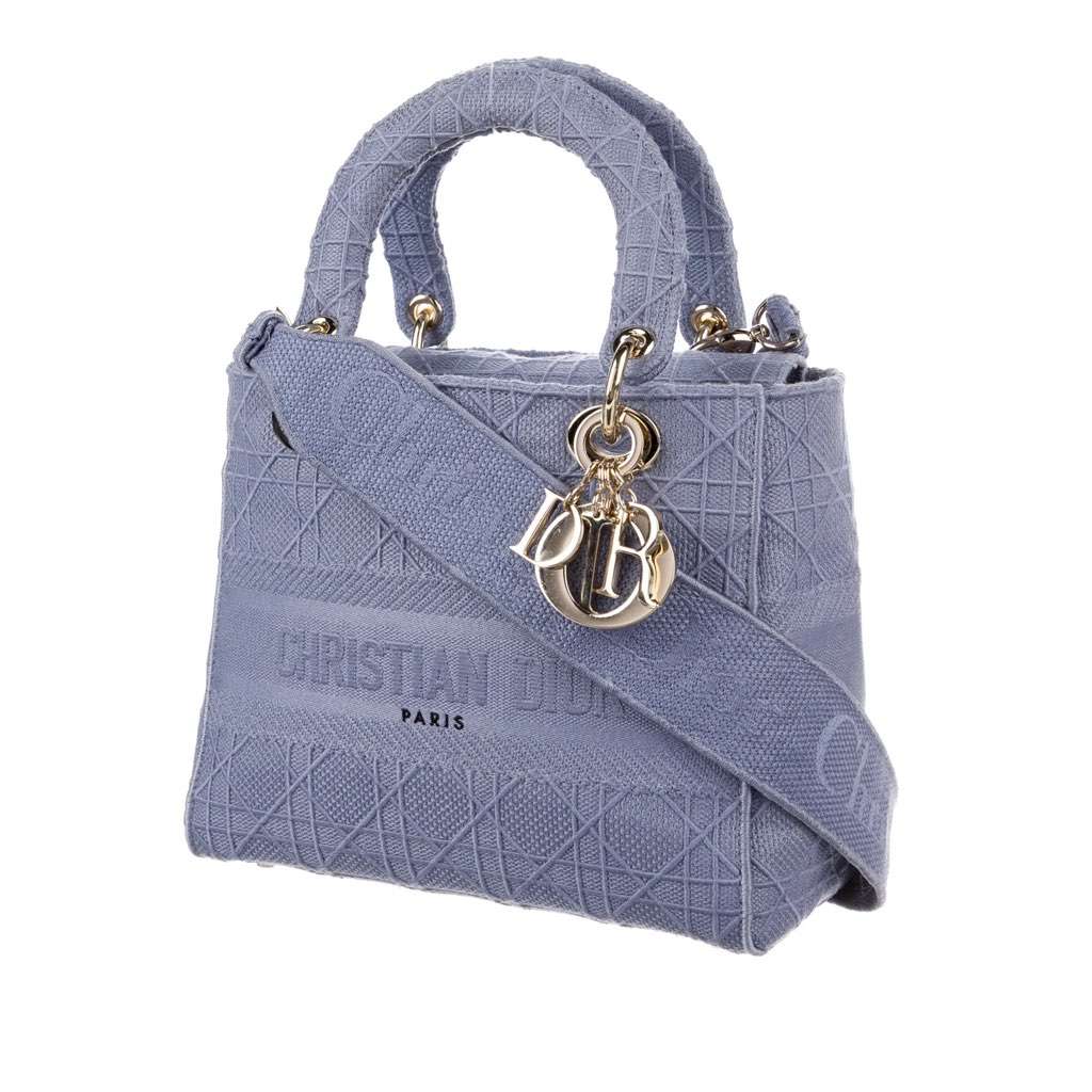Dior Medium Lady D-Lite Purple Cotton Very good - Back View