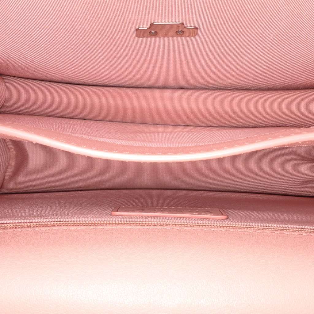 Chanel Large Quilted Goatskin CC Box Flap Pink Leather Good - Model View