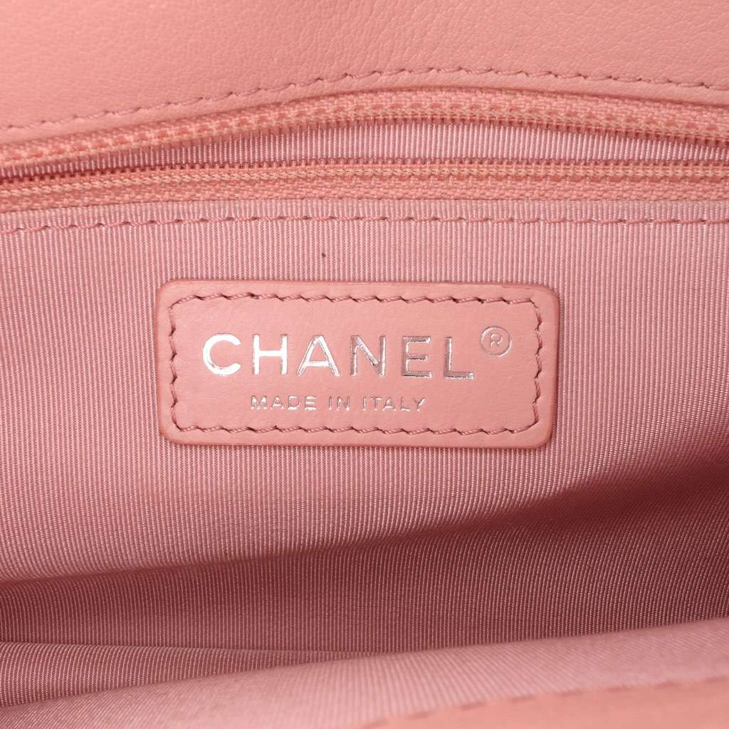 Chanel Large Quilted Goatskin CC Box Flap Pink Leather Good - Box View