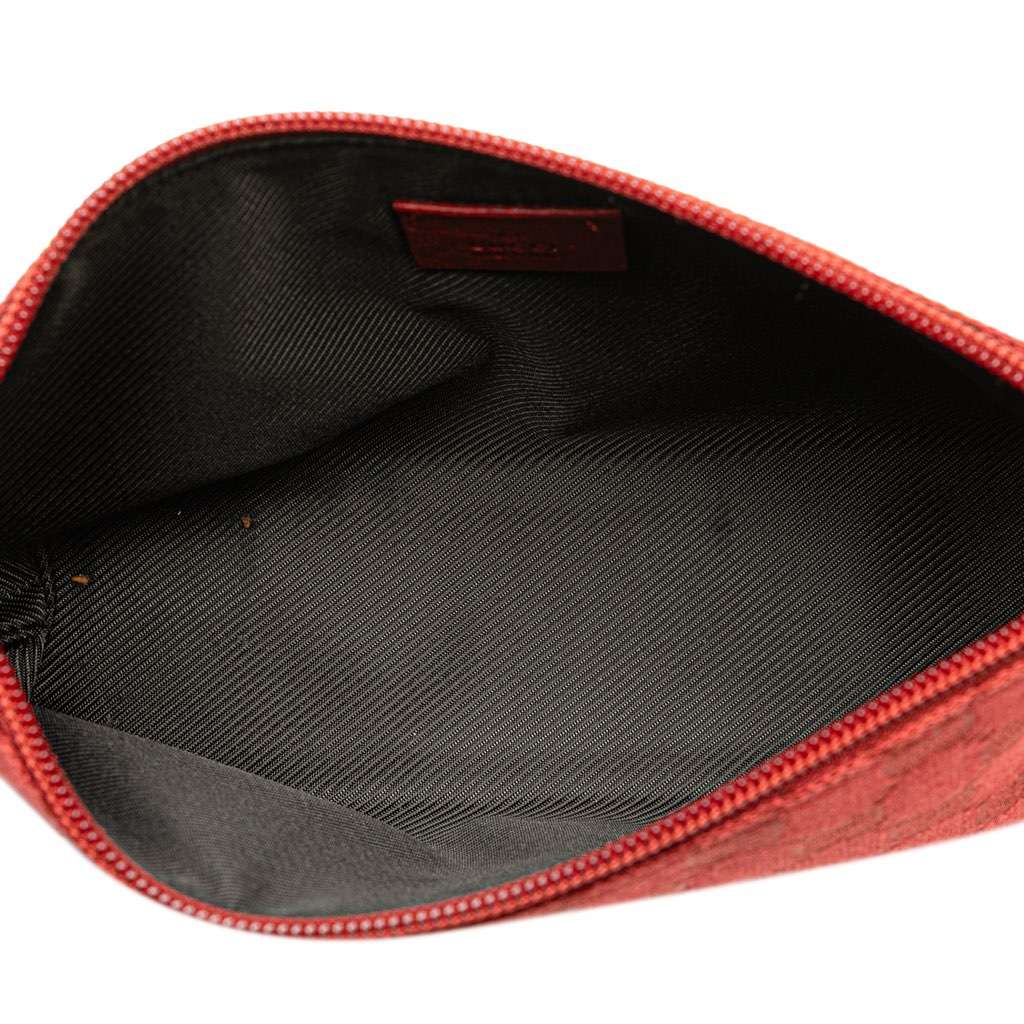 Gucci GG Canvas Cosmetic Pouch Red Canvas Good condition - Model View