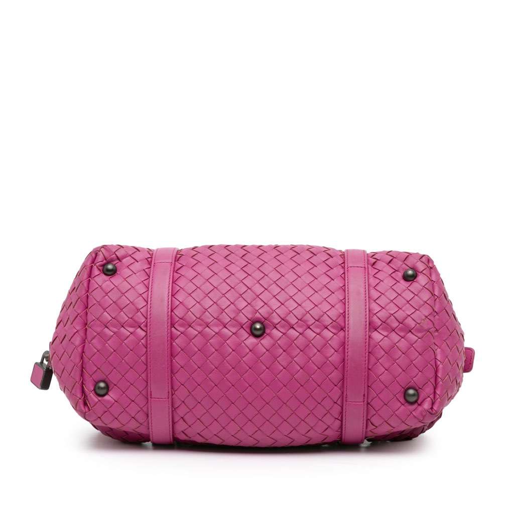 Bottega Veneta Nappa Intrecciato Montaigne Shoulder Bag Pink Leather Good - Inside View