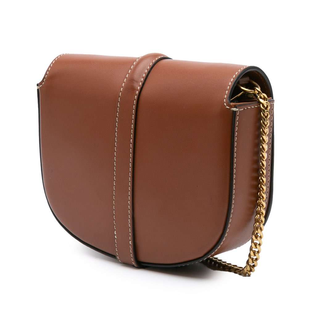 Celine Small Leather Besace 16 Wallet On Chain Brown Leather Very good condition - Back View