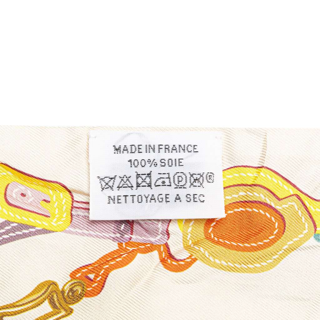 Hermès Brides De Gala Twilly Silk Scarf White Silk Good condition - Inside View