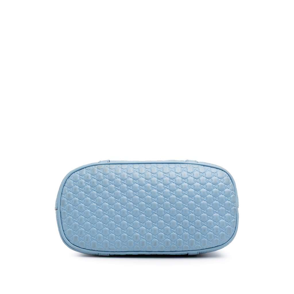 Gucci Mini Microguccissima Dome Satchel Blue Leather Good - Inside View