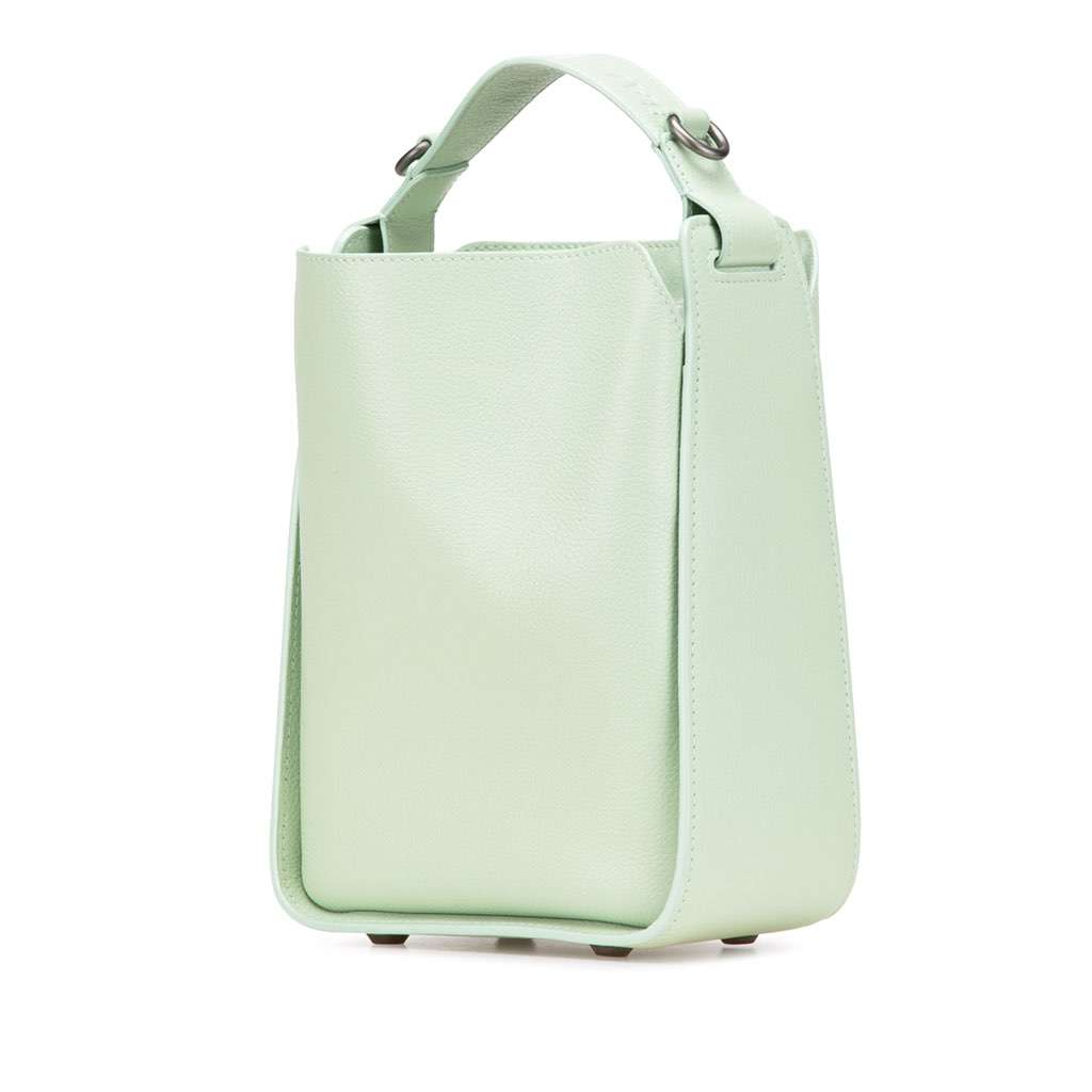 Balenciaga Pebbled Calfskin Tool 2.0 North South XS Tote Green Leather Very good condition - Back View