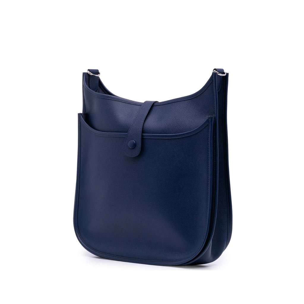 Hermès Epsom Evelyne III 33 Blue Leather Good condition - Back View