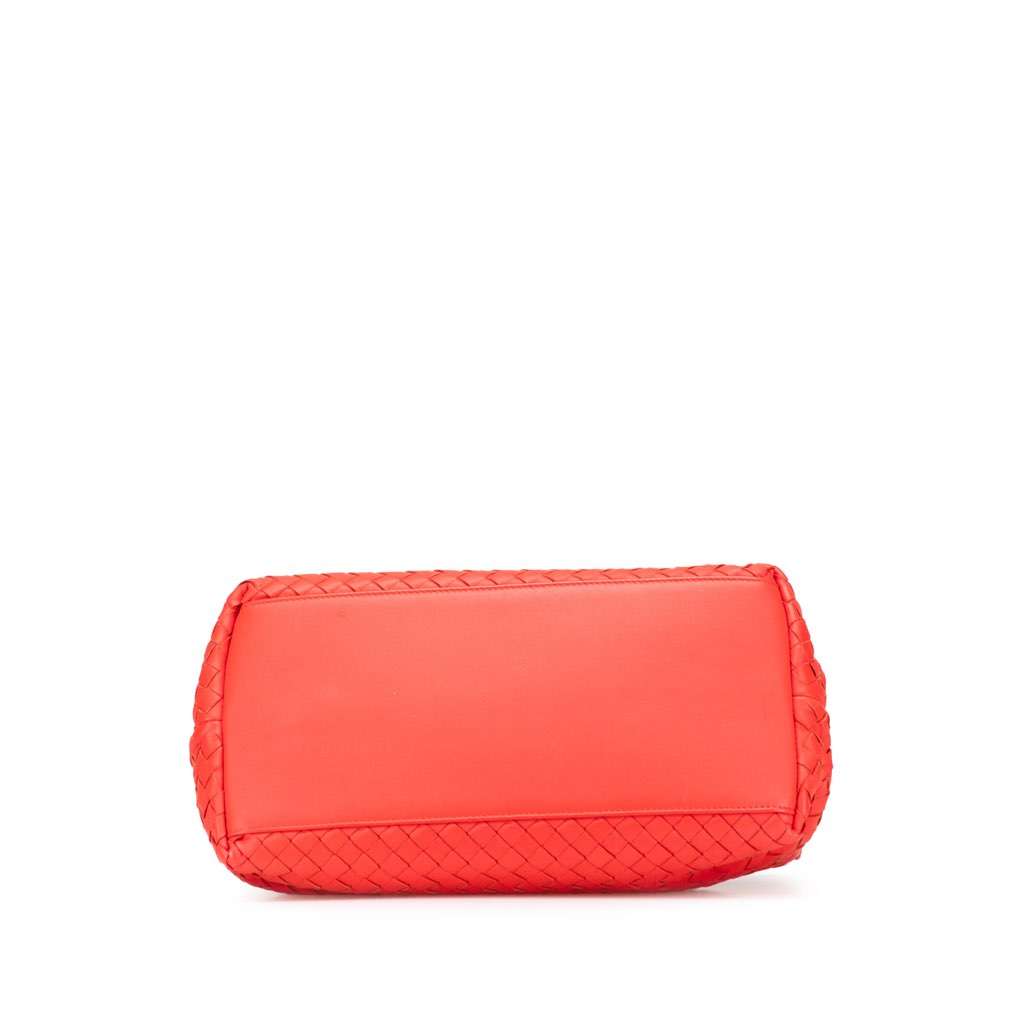 Bottega Veneta Nappa Intrecciato Satchel Red Leather Very good - Inside View