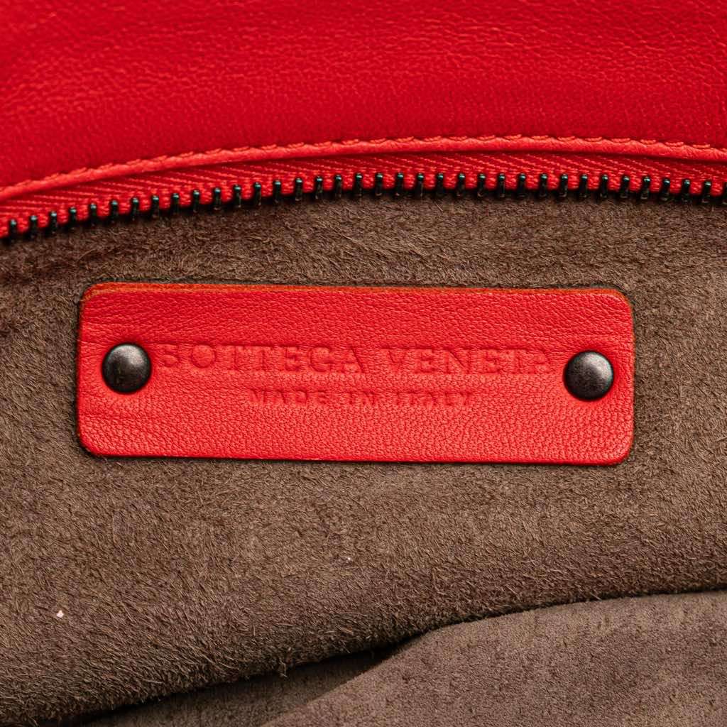 Bottega Veneta Nappa Intrecciato Satchel Red Leather Very good - Box View