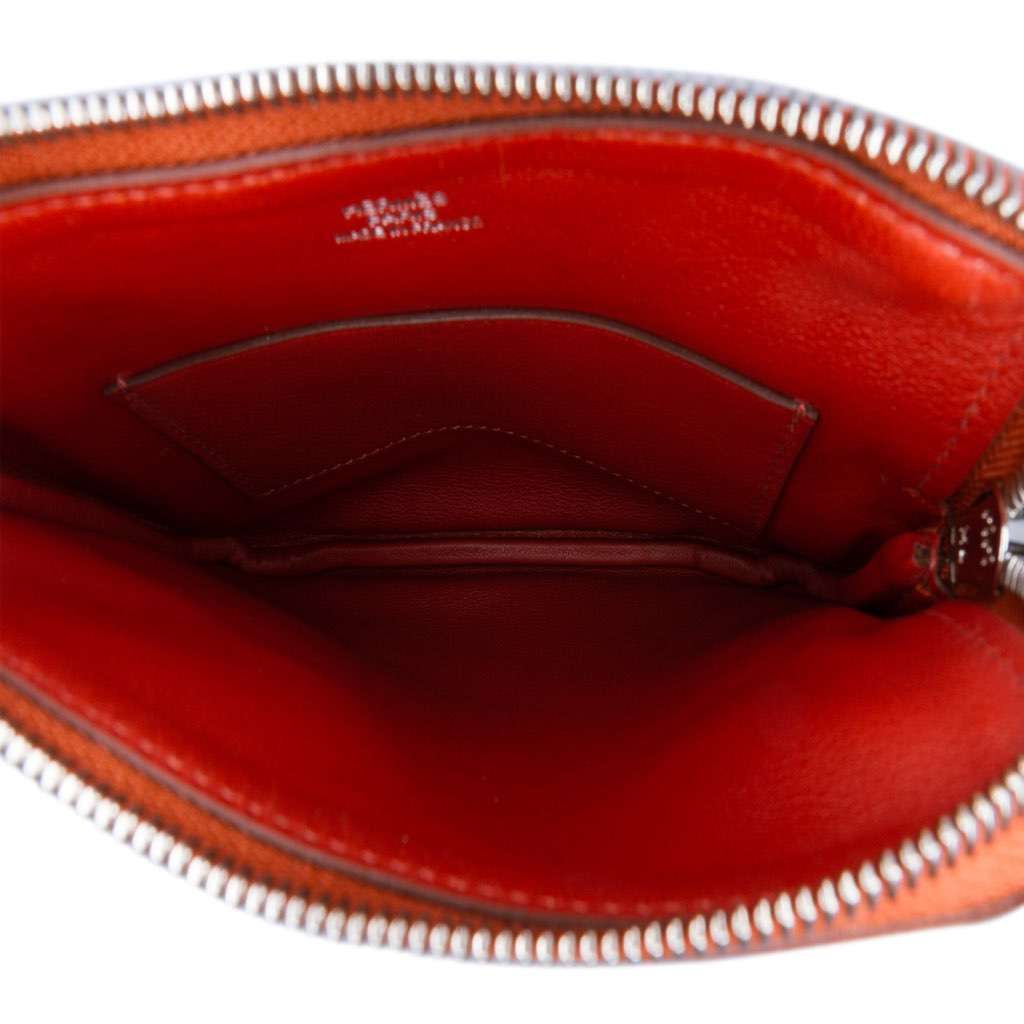 Hermès Swift Couverture Nouvelle Carre Pocket Pouch Brown Leather Good condition - Model View