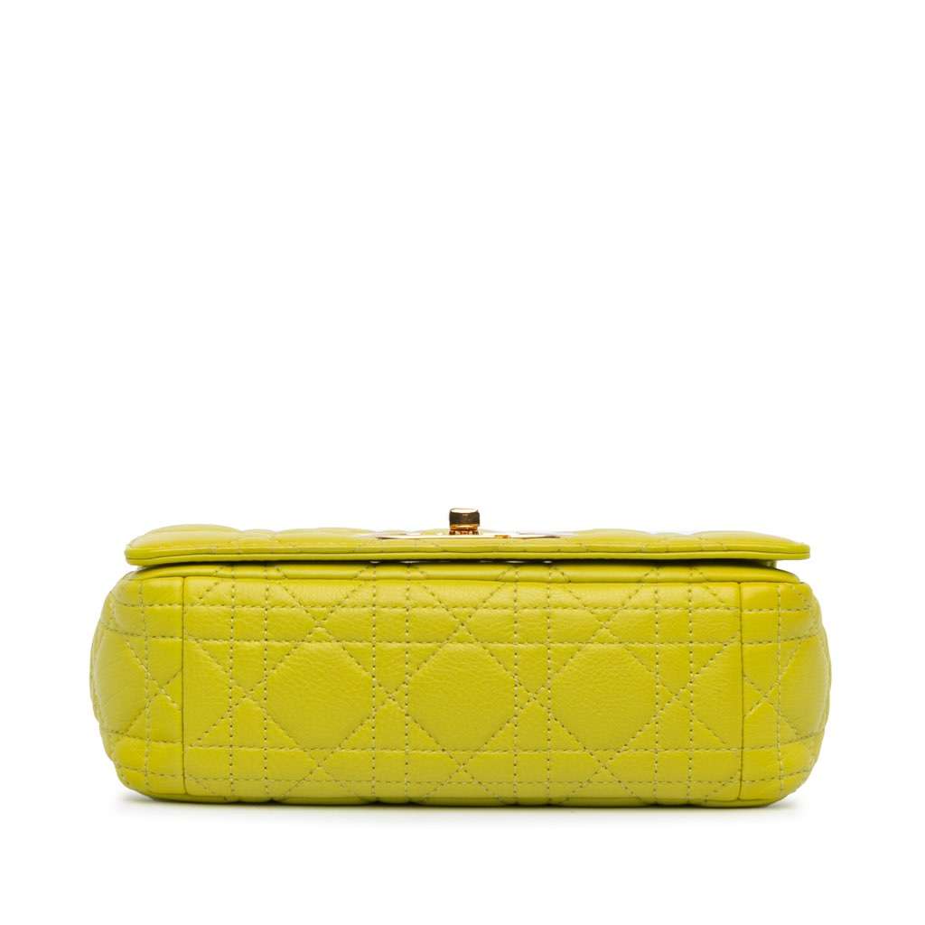 Dior Small Calfskin Cannage Caro Bag Yellow Leather Very good - Inside View