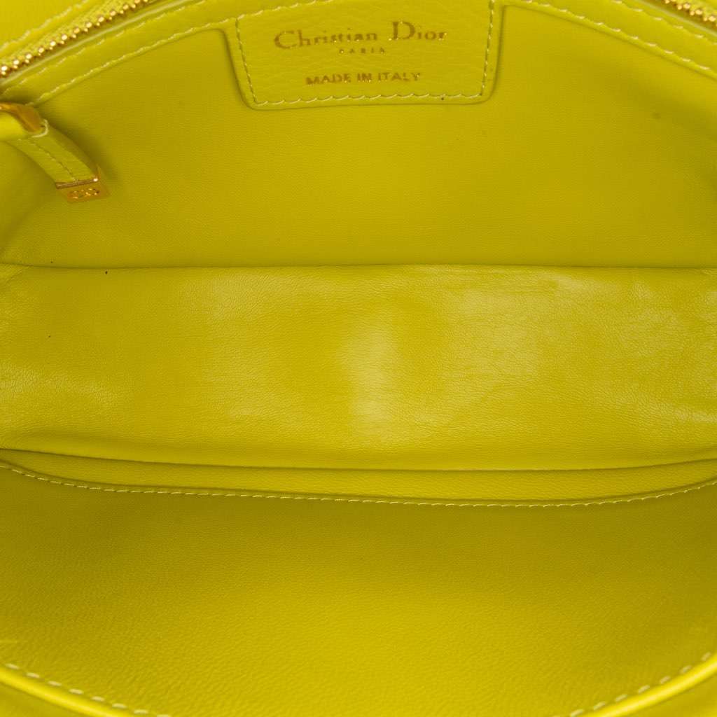 Dior Small Calfskin Cannage Caro Bag Yellow Leather Very good - Model View