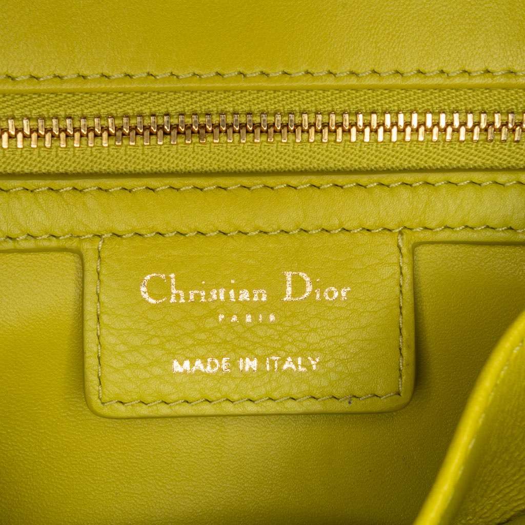 Dior Small Calfskin Cannage Caro Bag Yellow Leather Very good - Box View